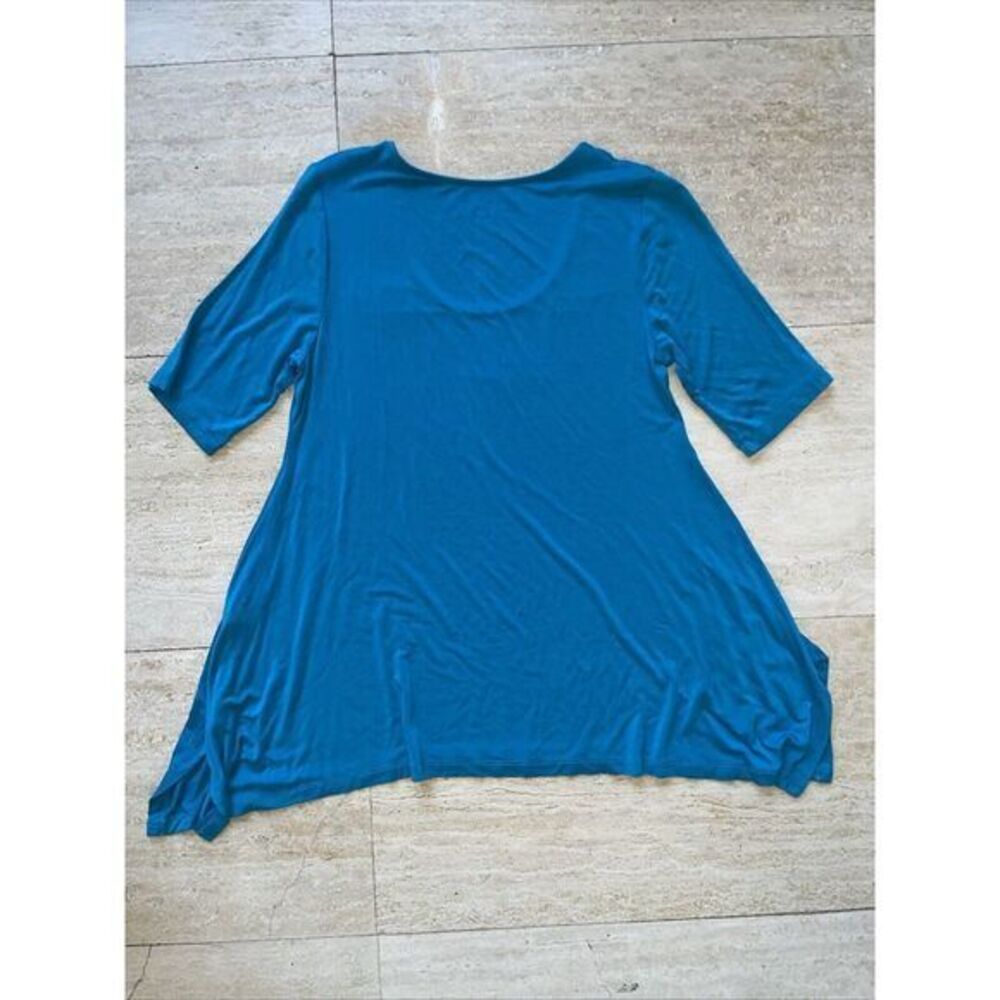 Soft Surroundings Womens Teal Blue Short Sleeve T-Shirt PS - Picture 5 of 6